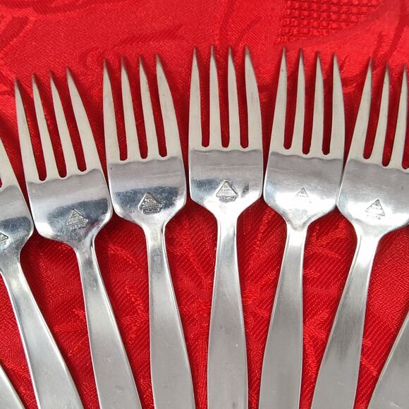11X DF Amere Japan AEF3 MCM Stainless Flatware Floral Dinner Forks - Picture 11 of 15